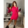 Šaty pletené dlouhý rukáv dámské (S/M ONE SIZE) ITALSKÁ MÓDA IMWB22233/DR (Velikost S/M/L, Barva béžová)
