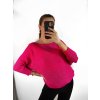 Svetr tenký oversize s mašlí dlouhý rukáv dámský (M/L ONE SIZE) ITALSKÁ MÓDA IM422910/DR