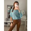 Svetr tenký oversize s mašlí dlouhý rukáv dámský (M/L ONE SIZE) ITALSKÁ MÓDA IM422910/DR