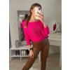 Svetr tenký oversize s mašlí dlouhý rukáv dámský (M/L ONE SIZE) ITALSKÁ MÓDA IM422910/DR