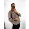 Svetr tenký oversize s mašlí dlouhý rukáv dámský (M/L ONE SIZE) ITALSKÁ MÓDA IM422910/DR