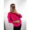 Svetr tenký oversize s mašlí dlouhý rukáv dámský (M/L ONE SIZE) ITALSKÁ MÓDA IM422910/DR