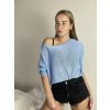 Svetr tenký oversize s mašlí dlouhý rukáv dámský (M/L ONE SIZE) ITALSKÁ MÓDA IM422910/DR