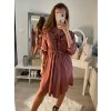 Šaty košilové dlouhý rukáv dámské (S/M/L ONE SIZE) ITALSKÁ MÓDA IMWA223027/DR (Velikost M/L, Barva fialová)