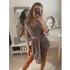 Šaty elegantní košilové dlouhý rukáv dámské (S/M ONE SIZE) ITALSKÁ MÓDA IMM22MS52379A/DR (Velikost S/M/L, Barva béžová)
