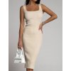 Šaty dlouhé řádkované na ramínka dámské (S/M/L ONE SIZE) ITALSKÁ MÓDA IMWG221734/DR (Velikost S/M/L, Barva zelená khaki)