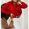 Košile oversize saténová  dlouhý rukáv dámská (S/M/L/XL ONE SIZE) ITALSKÁ MODA IMD22794/DR (Velikost S/M/L, Barva bílá)