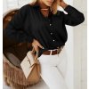 Košile oversize saténová  dlouhý rukáv dámská (S/M/L/XL ONE SIZE) ITALSKÁ MODA IMD22794/DR (Velikost S/M/L, Barva bílá)
