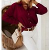Košile oversize saténová  dlouhý rukáv dámská (S/M/L/XL ONE SIZE) ITALSKÁ MODA IMD22794/DR (Velikost S/M/L, Barva bílá)