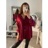 Košile oversize saténová  dlouhý rukáv dámská (S/M/L/XL ONE SIZE) ITALSKÁ MODA IMD22794/DR (Velikost S/M/L, Barva bílá)
