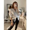Košile oversize saténová  dlouhý rukáv dámská (S/M/L/XL ONE SIZE) ITALSKÁ MODA IMD22794/DR (Velikost S/M/L, Barva bílá)