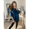 Košile oversize saténová  dlouhý rukáv dámská (S/M/L/XL ONE SIZE) ITALSKÁ MODA IMD22794/DR (Velikost S/M/L, Barva bílá)
