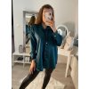 Košile oversize saténová  dlouhý rukáv dámská (S/M/L/XL ONE SIZE) ITALSKÁ MODA IMD22794/DR (Velikost S/M/L, Barva bílá)
