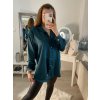 Košile oversize saténová  dlouhý rukáv dámská (S/M/L/XL ONE SIZE) ITALSKÁ MODA IMD22794/DR (Velikost S/M/L, Barva bílá)