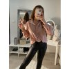Košile oversize saténová  dlouhý rukáv dámská (S/M/L/XL ONE SIZE) ITALSKÁ MODA IMD22794/DR (Velikost S/M/L, Barva bílá)
