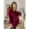 Košile oversize saténová  dlouhý rukáv dámská (S/M/L/XL ONE SIZE) ITALSKÁ MODA IMD22794/DR (Velikost S/M/L, Barva bílá)