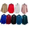 Košile oversize saténová  dlouhý rukáv dámská (S/M/L/XL ONE SIZE) ITALSKÁ MODA IMD22794/DR (Velikost S/M/L, Barva bílá)