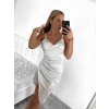 Šaty elegantní společenské krátké saténové na ramínka dámské Francesca (XS/S/M ONE SIZE) ITALSKá MÓDA IM322305/DR (Velikost S/M/L, Barva Černá)
