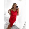 Šaty elegantní společenské krátké saténové na ramínka dámské Francesca (XS/S/M ONE SIZE) ITALSKá MÓDA IM322305/DR (Velikost S/M/L, Barva Černá)