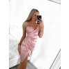 Šaty elegantní společenské krátké saténové na ramínka dámské Francesca (XS/S/M ONE SIZE) ITALSKá MÓDA IM322305/DR (Velikost S/M/L, Barva Černá)
