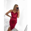 Šaty elegantní společenské krátké saténové na ramínka dámské Francesca (XS/S/M ONE SIZE) ITALSKá MÓDA IM322305/DR (Velikost S/M/L, Barva Černá)