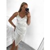 Šaty elegantní společenské krátké saténové na ramínka dámské Francesca (XS/S/M ONE SIZE) ITALSKá MÓDA IM322305/DR (Velikost S/M/L, Barva Černá)
