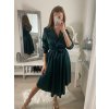 Šaty košilové saténové  dlouhý rukáv dámské (S/M ONE SIZE) ITALSKá MóDA IM322329/DR (Velikost S/M/L, Barva Černá)