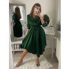 Šaty košilové saténové  dlouhý rukáv dámské (S/M ONE SIZE) ITALSKá MóDA IM322329/DR (Velikost S/M/L, Barva Černá)