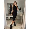 Šaty dlouhé úpletové s rolákem krátký rukáv dámské (S/M ONE SIZE) ITALSKÁ MÓDA IMM22FD51751/DR (Velikost S/M/L, Barva béžová)