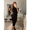 Šaty dlouhé úpletové s rolákem krátký rukáv dámské (S/M ONE SIZE) ITALSKÁ MÓDA IMM22FD51751/DR (Velikost S/M/L, Barva béžová)