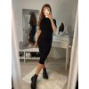 Šaty dlouhé úpletové s rolákem krátký rukáv dámské (S/M ONE SIZE) ITALSKÁ MÓDA IMM22FD51751/DR (Velikost S/M/L, Barva béžová)