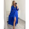 Šaty dlouhé elegantní společenské dlouhý rukáv dámské (S/M ONE SIZE) ITALSKÁ MÓDA IMPSH2255183/DR (Velikost S/M/L, Barva Černá)