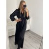 Šaty dlouhé elegantní společenské dlouhý rukáv dámské (S/M ONE SIZE) ITALSKÁ MÓDA IMPSH2255183/DR (Velikost S/M/L, Barva Černá)