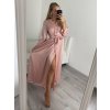 Šaty dlouhé elegantní společenské dlouhý rukáv dámské (S/M ONE SIZE) ITALSKÁ MÓDA IMPSH2255183/DR (Velikost S/M/L, Barva Černá)