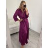Šaty dlouhé elegantní společenské dlouhý rukáv dámské (S/M ONE SIZE) ITALSKÁ MÓDA IMPSH2255183/DR (Velikost S/M/L, Barva Černá)