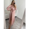 Šaty dlouhé elegantní společenské dlouhý rukáv dámské (S/M ONE SIZE) ITALSKÁ MÓDA IMPSH2255183/DR (Velikost S/M/L, Barva Černá)