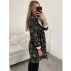 Cardigan s kapucňou dámsky maskáč  (M/L/XL) ITALSKÁ  MÓDA IM522MAKSA/DR (Velikost S/M/L, Barva maskáčová)