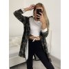 Cardigan s kapucňou dámsky maskáč  (M/L/XL) ITALSKÁ  MÓDA IM522MAKSA/DR (Velikost S/M/L, Barva maskáčová)