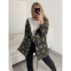 Cardigan s kapucňou dámsky maskáč  (L/XL/2XL) ITALSKÁ  MÓDA IM522MAKSABIG/DR