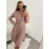 Šaty elegantní dlouhý rukáv dámské (S/M/L ONE SIZE) ITALSKÁ MÓDA IMWB22222/DR (Velikost S/M/L, Barva Černá)