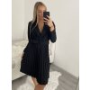Šaty elegantní dlouhý rukáv dámské (S/M/L ONE SIZE) ITALSKÁ MÓDA IMWB22222/DR (Velikost S/M/L, Barva Černá)