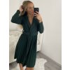 Šaty elegantní dlouhý rukáv dámské (S/M/L ONE SIZE) ITALSKÁ MÓDA IMWB22222/DR (Velikost S/M/L, Barva Černá)
