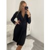 Šaty elegantní dlouhý rukáv dámské (S/M/L ONE SIZE) ITALSKÁ MÓDA IMWB22222/DR (Velikost S/M/L, Barva Černá)