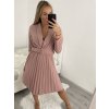 Šaty elegantní dlouhý rukáv dámské (S/M/L ONE SIZE) ITALSKÁ MÓDA IMWB22222/DR (Velikost S/M/L, Barva Černá)
