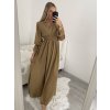 Šaty dlouhé šifonové dlouhý rukáv dámské (S/M ONE SIZE) ITALSKÁ MÓDA IMWGS223251/DR