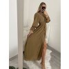 Šaty dlouhé šifonové dlouhý rukáv dámské (S/M ONE SIZE) ITALSKÁ MÓDA IMWGS223251/DR