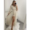 Šaty dlouhé šifonové dlouhý rukáv dámské (S/M ONE SIZE) ITALSKÁ MÓDA IMWGS223251/DR