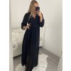 Šaty dlouhé šifonové dlouhý rukáv dámské (S/M ONE SIZE) ITALSKÁ MÓDA IMWGS223251/DR (Velikost S/M/L, Barva béžová)