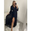 Šaty dlouhé šifonové dlouhý rukáv dámské (S/M ONE SIZE) ITALSKÁ MÓDA IMWGS223251/DR