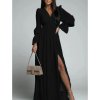 Šaty dlouhé šifonové dlouhý rukáv dámské (S/M ONE SIZE) ITALSKÁ MÓDA IMWGS223251/DR